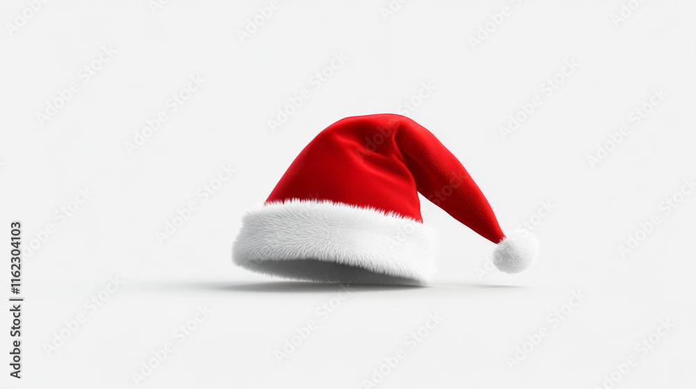 Santa hat in bright red and white presents festive holiday cheer Santa hat in bright red and white presents festive holiday cheer