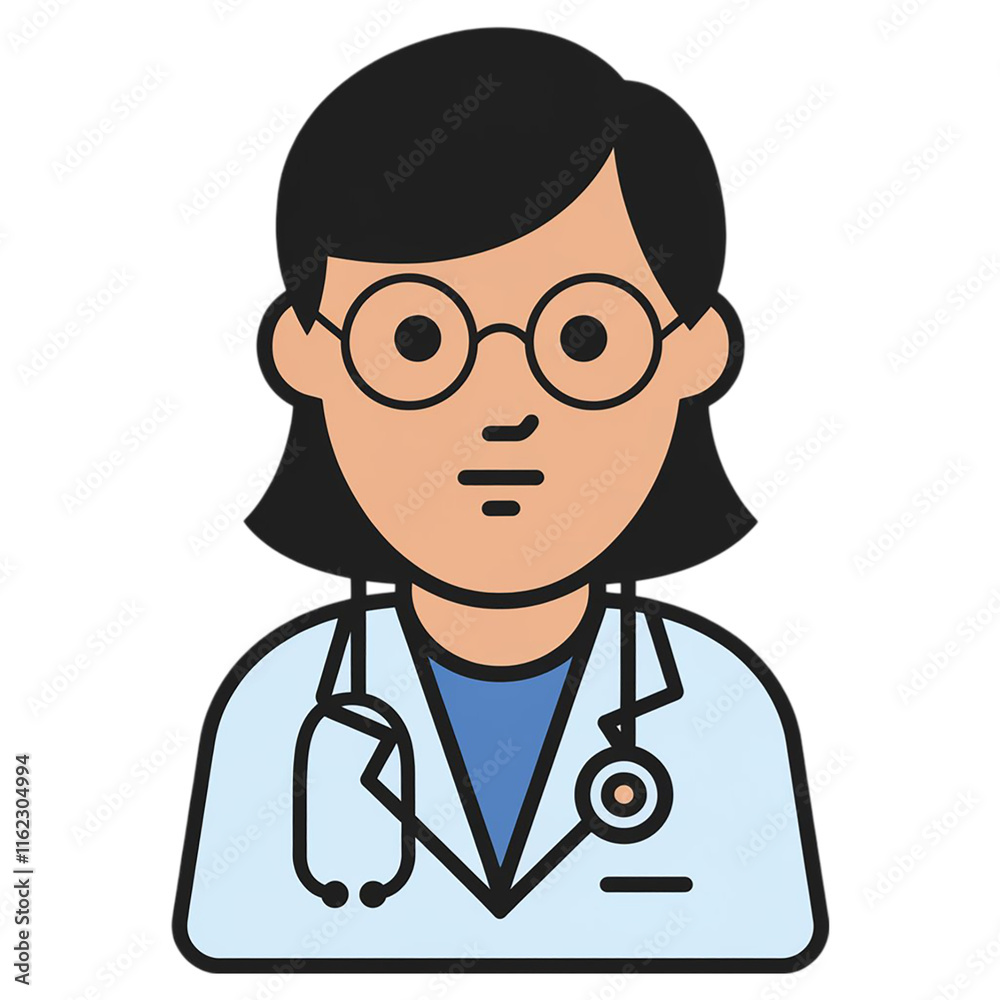 illustration of a digital female doctor illustration of a digital female doctor