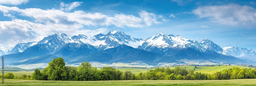 Fototapeta premium Beauty of the Carpathian Mountains With Lush Greenery and Clear Skies on a Sunny Day