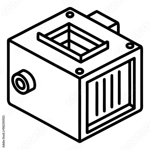 SSD Drive Line Art Vector Illustration