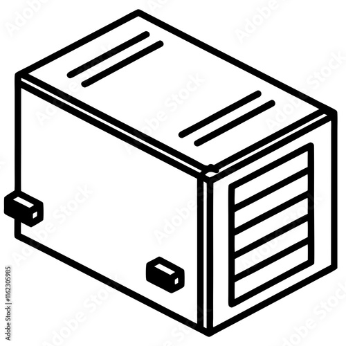 SSD Drive Line Art Vector Illustration