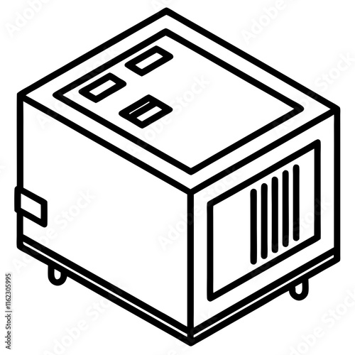 SSD Drive Line Art Vector Illustration