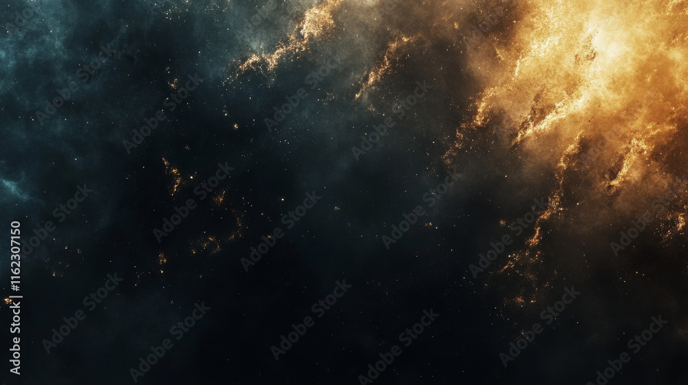 Fototapeta premium Bright flames and dark smoke create a dramatic atmosphere in artwork