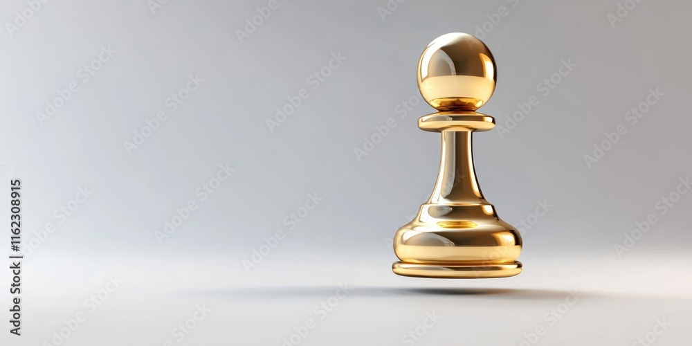 Golden pawn chess piece floating in midair. Surreal game concept for creative design Golden pawn chess piece floating in midair. Surreal game concept for creative design
