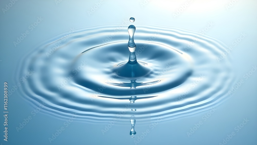 A close-up of water droplets forming a perfect circle on a smooth surface