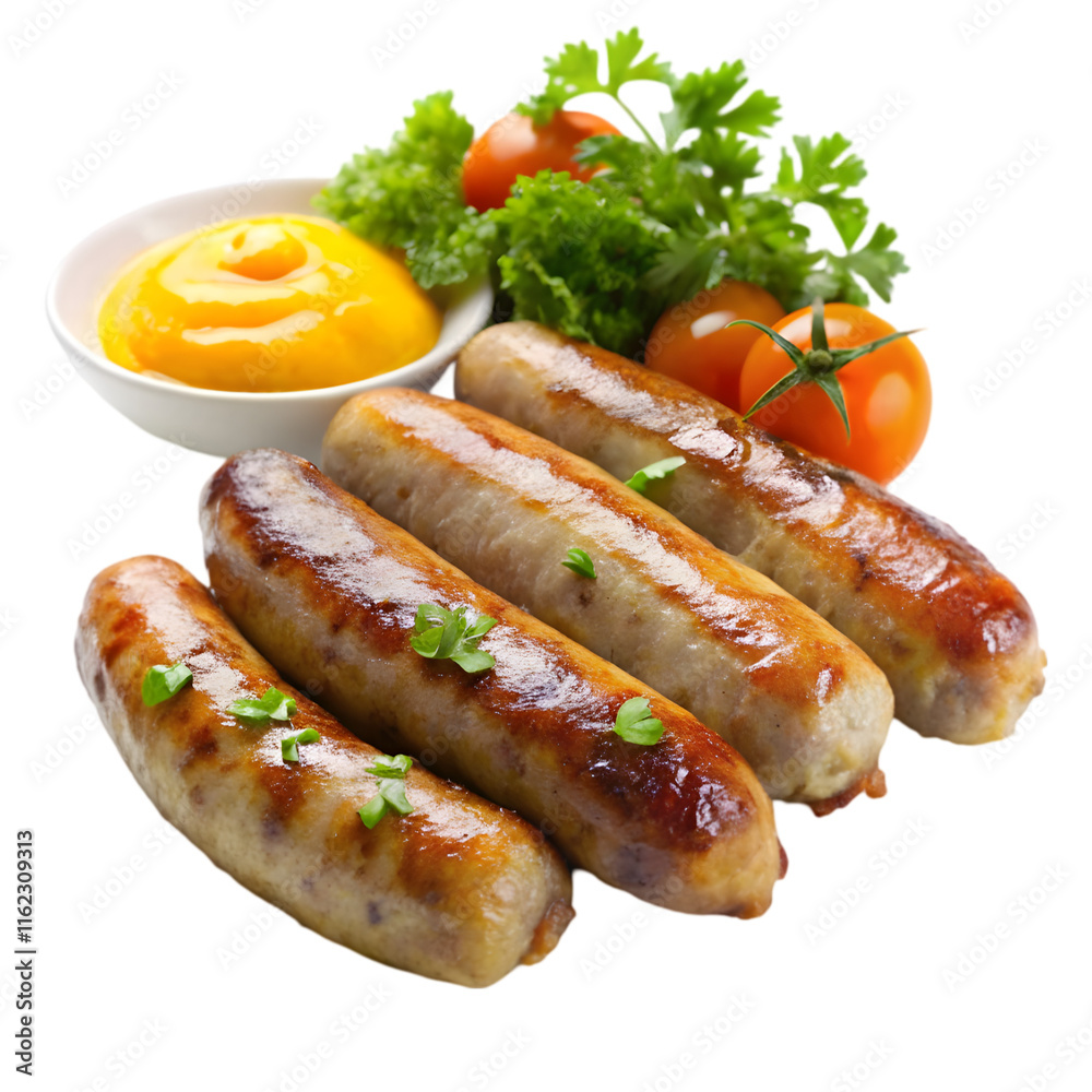 organic cooked maple breakfast sausage on transparent background organic cooked maple breakfast sausage on transparent background