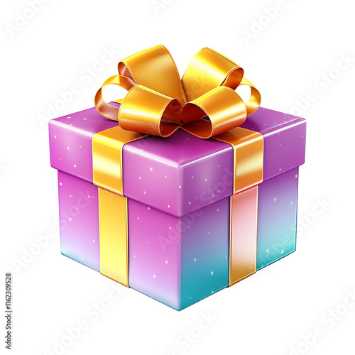 Elegant gift box with ribbon isolated on transparent background png