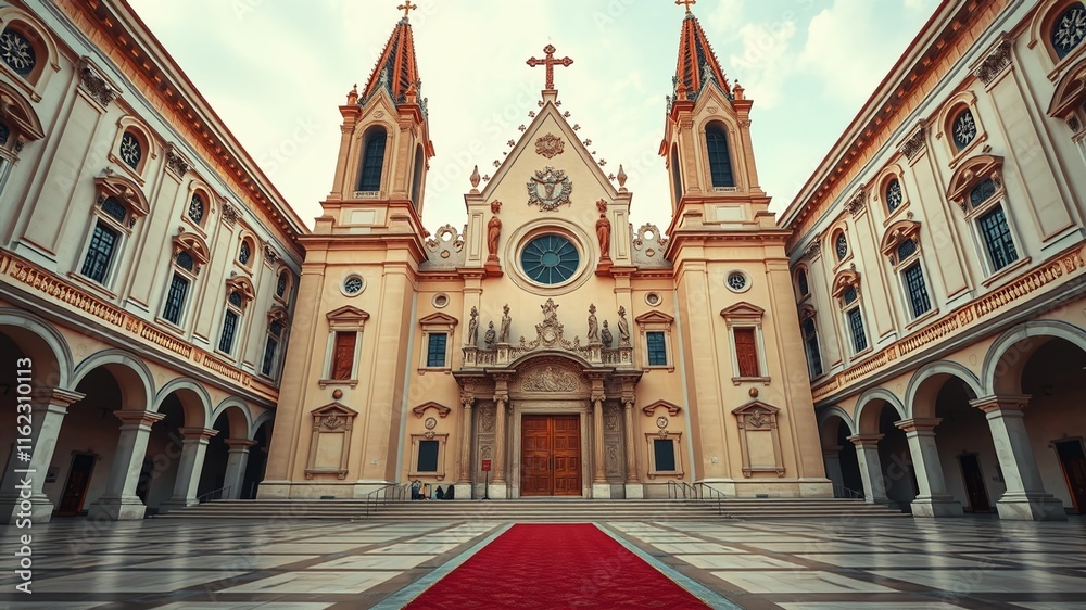 Fototapeta premium Church of St. Dominic - Stunning Architectural Photography, Bright Colors, Exquisite Detail