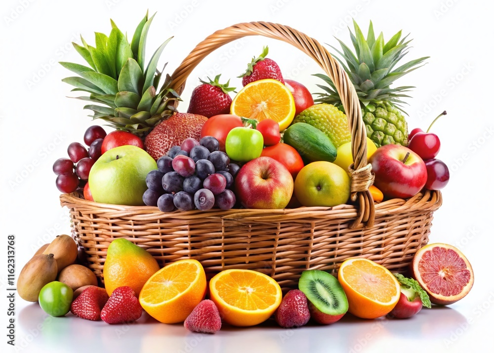 Colorful Fruit Basket - Fresh Produce Colorful Fruit Basket - Fresh Produce
