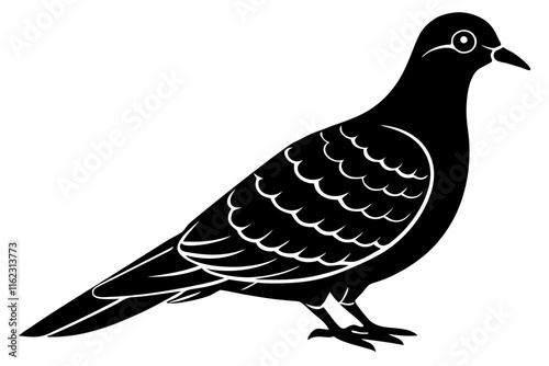 Mourning Dove Silhouette Vector Illustration photo