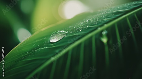 The Droplet on Green Leaf