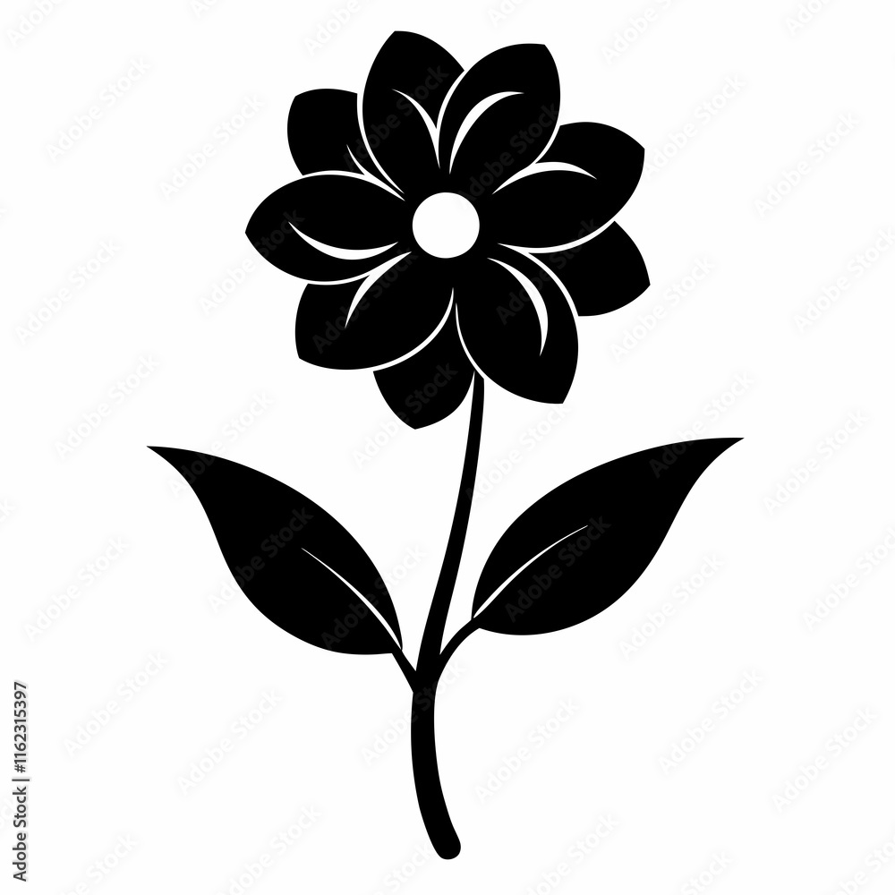 Flower Reverie black silhouette vector Flower Reverie black silhouette vector