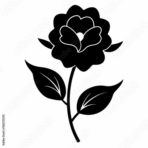 Flower Reverie black silhouette vector