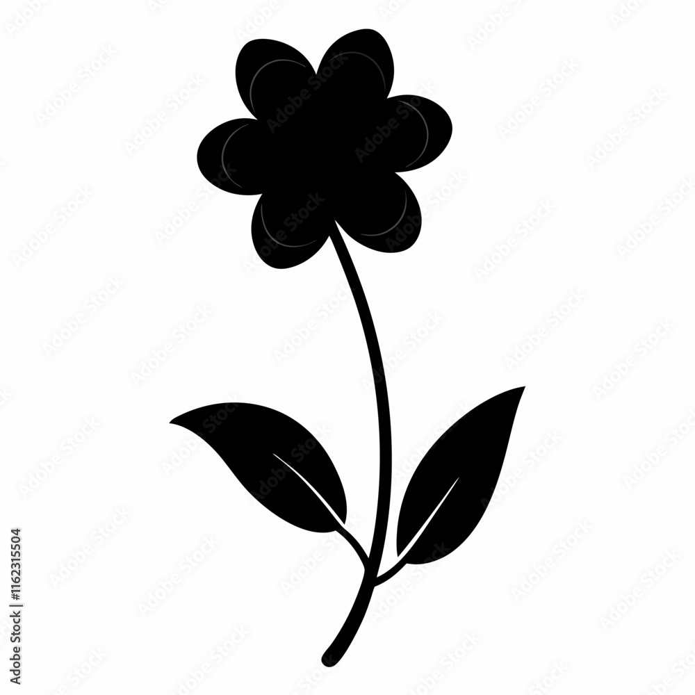 Flower Reverie black silhouette vector Flower Reverie black silhouette vector