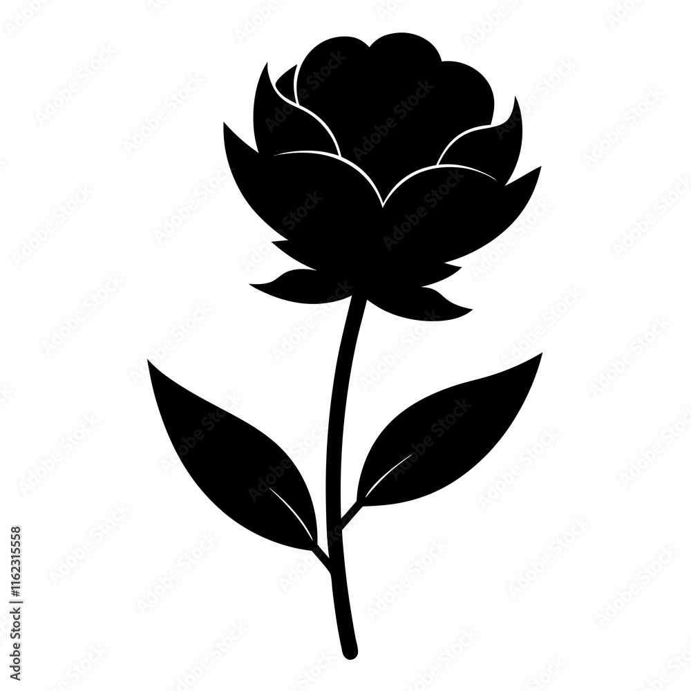 Flower Reverie black silhouette vector Flower Reverie black silhouette vector