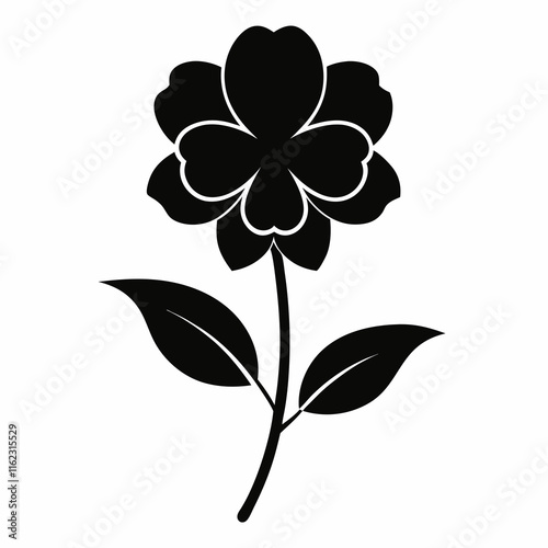 Flower Reverie black silhouette vector