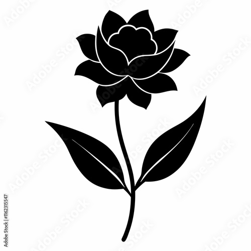Flower Reverie black silhouette vector