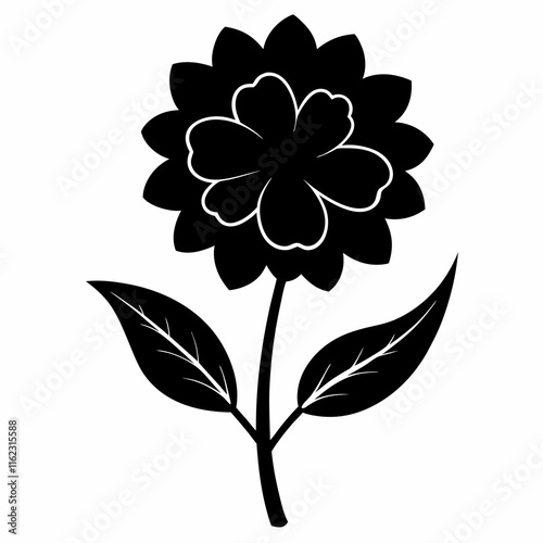 Flower Reverie black silhouette vector