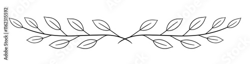 Hand-drawn border with leafy branches