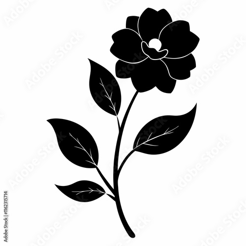 Flower Reverie black silhouette vector