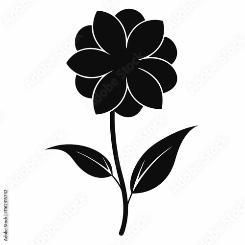 Flower Reverie black silhouette vector