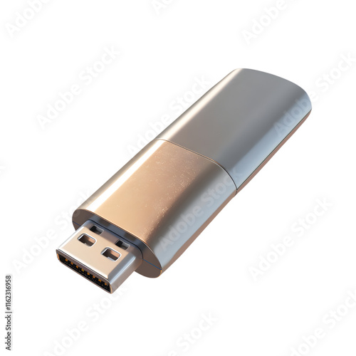 Sleek wireless USB dongle in a metallic finish