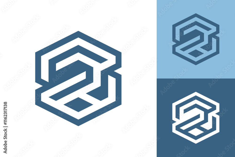 Abstract Hexagonal Logo for Technology Company Abstract Hexagonal Logo for Technology Company