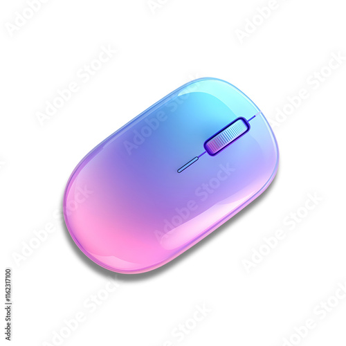 Bluetooth mouse with glossy 3D texture in pastel gradients