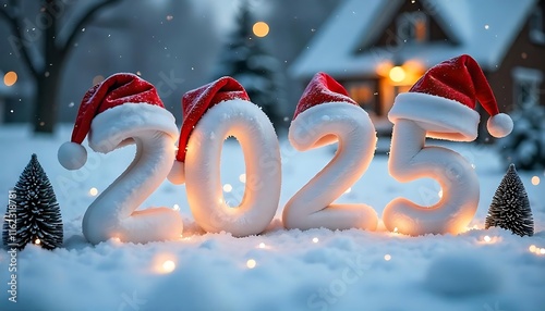 2025 with fluffy snow 