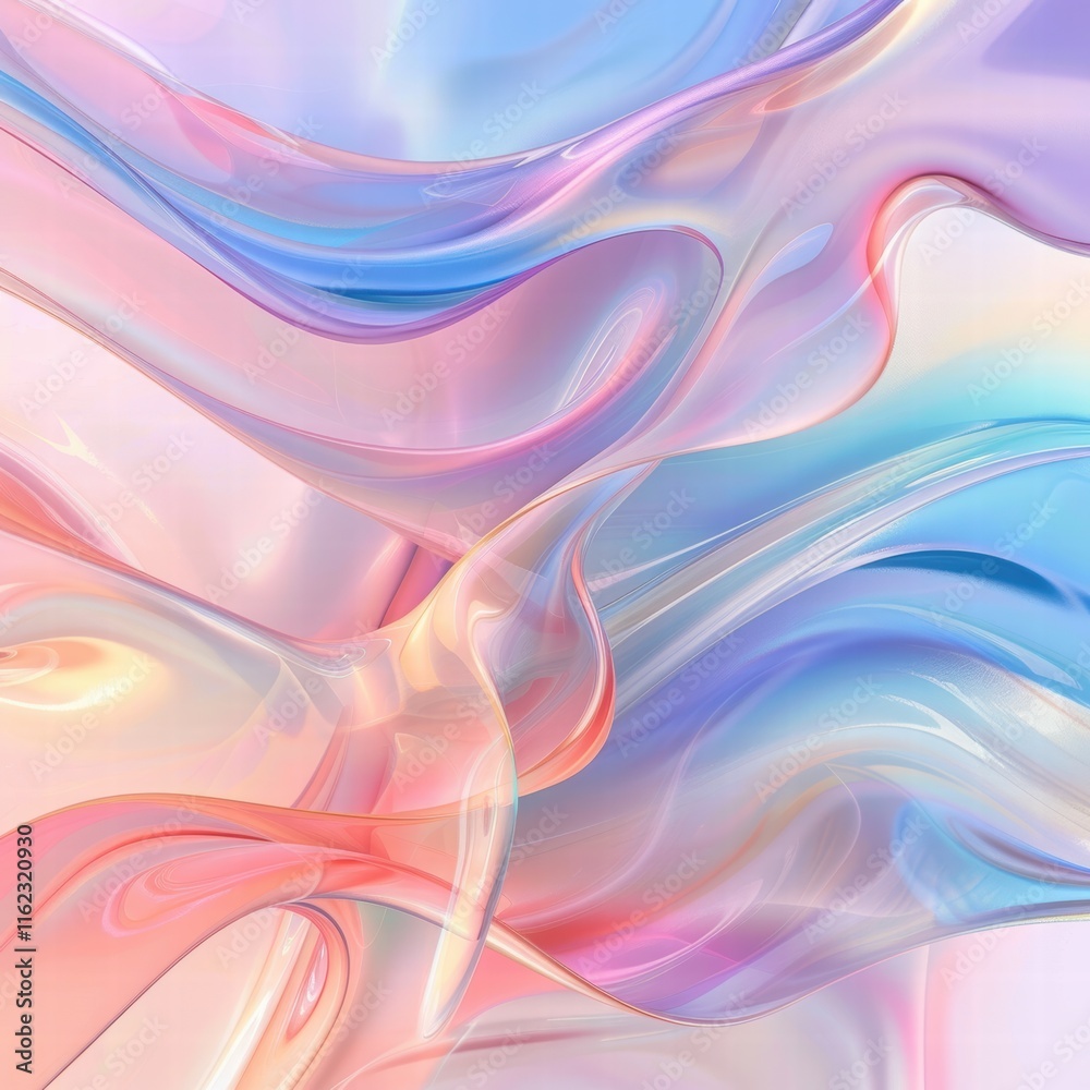 Naklejka premium Abstract Pastel Swirls: A Dreamlike Digital Painting