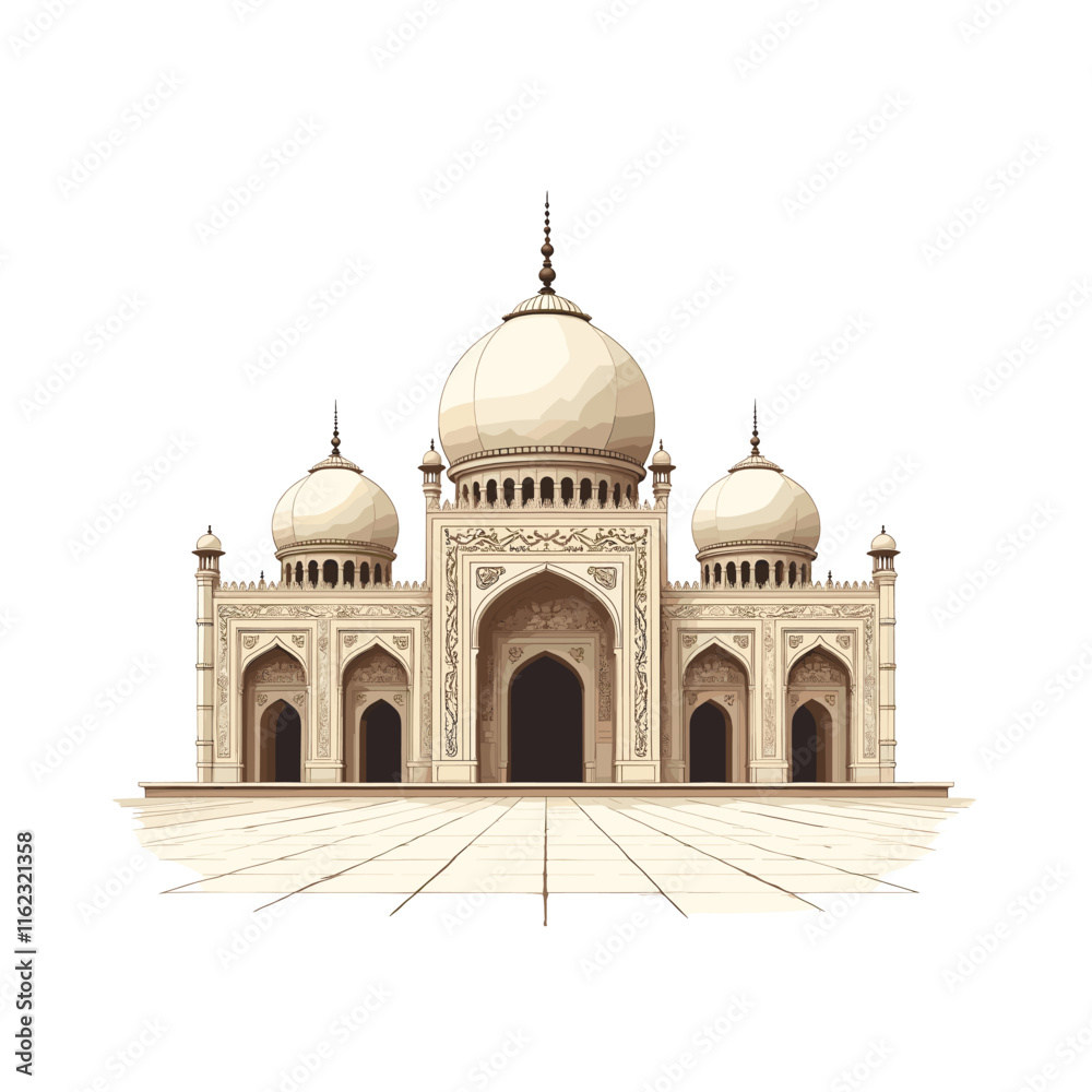 Fototapeta premium Mosque Building Vector Illustration Flat Style Design