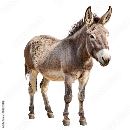 Donkey Isolated on White Background Generative AI