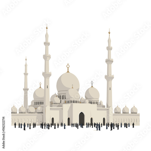 Mosque Building Vector Illustration Flat Style Design