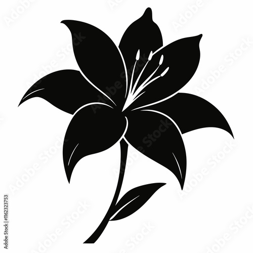 Lily Serenity black silhouette vector