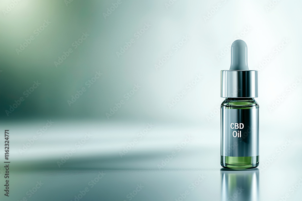 Small Dropper Bottle of CBD Oil Elegantly Showcased on a Smooth, Monochromatic Surface Small Dropper Bottle of CBD Oil Elegantly Showcased on a Smooth, Monochromatic Surface