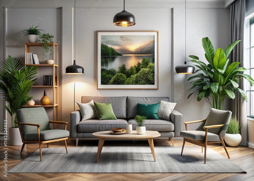 Elegant Living Room Mockup Framed Poster Sharp Colors Elegant Living Room Mockup Framed Poster Sharp Colors