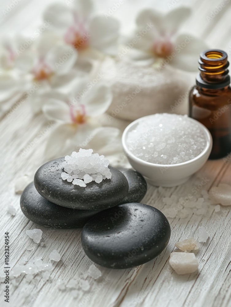 Spa Table with Salt and Stones Spa Table with Salt and Stones