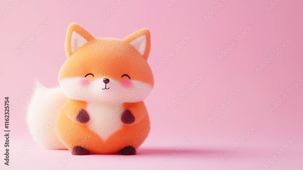 Chubby Cute Furry Little Fox with Anthropomorphic Design and Rich Expressions like Happiness, Anger, Sadness, Contempt, Joy, Bliss, Gaze, Silly Grin, and Smile in 3D Plush Style with Pink Chubby Cute Furry Little Fox with Anthropomorphic Design and Rich Expressions like Happiness, Anger, Sadness, Contempt, Joy, Bliss, Gaze, Silly Grin, and Smile in 3D Plush Style with Pink