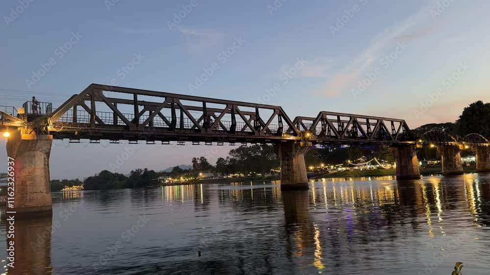River Kwai bridge in Kanchanaburi Thailand,is a famous place and a tourist destination River Kwai bridge in Kanchanaburi Thailand,is a famous place and a tourist destination