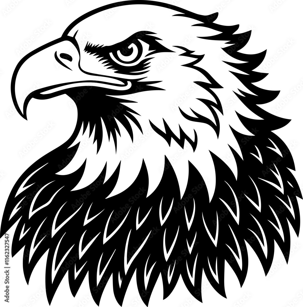 Silhouette of an American Bald Eagle in Vector Format Silhouette of an American Bald Eagle in Vector Format