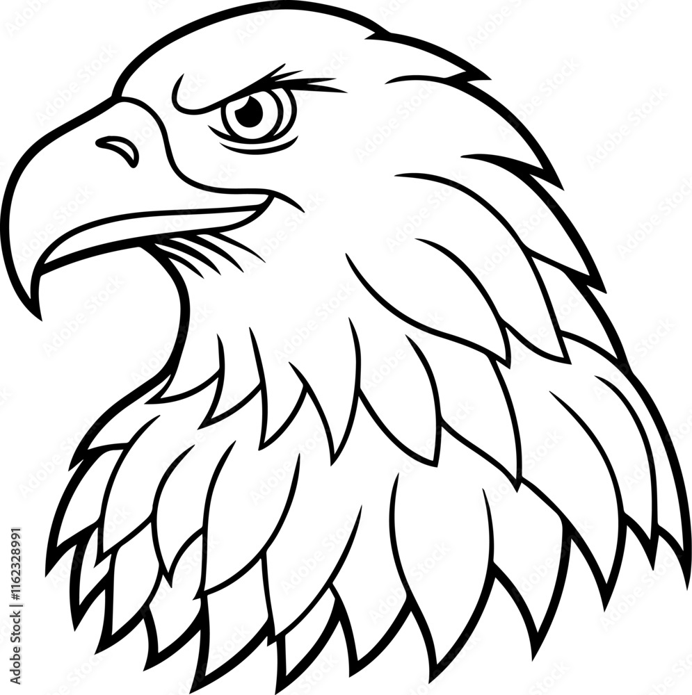 Fototapeta premium Line Art of an American Bald Eagle
