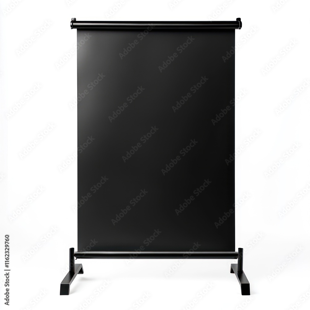 Empty black poster stand Isolated on White Background Generative AI Empty black poster stand Isolated on White Background Generative AI