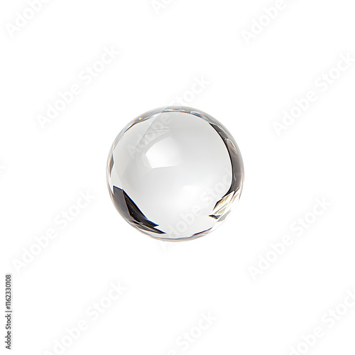 Crystal paperweight on a white background, highlighting its elegant design, transparent material, and functionality as a decorative and practical desk accessory.
