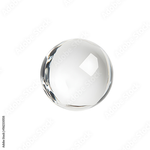 Crystal paperweight on a white background, highlighting its elegant design, transparent material, and functionality as a decorative and practical desk accessory.
 photo