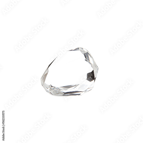Crystal paperweight on a white background, highlighting its elegant design, transparent material, and functionality as a decorative and practical desk accessory.
