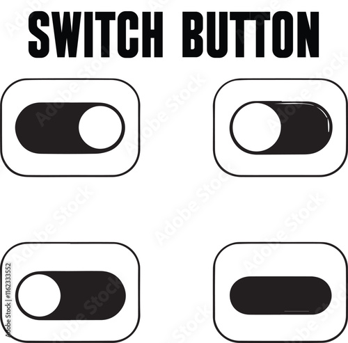 Switch button set vector