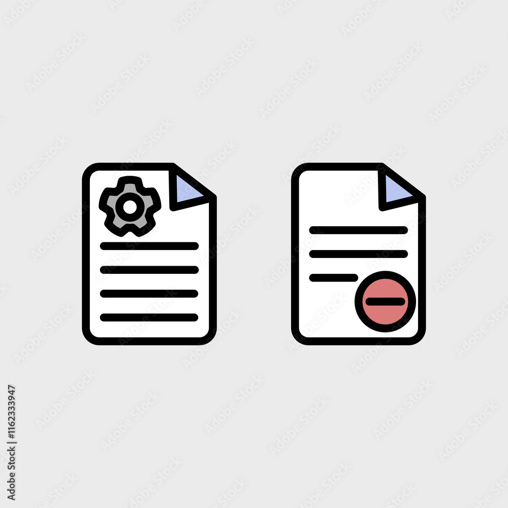Document symbol vector set. Document symbol vector set.