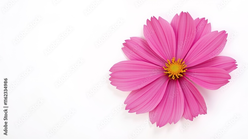  Single pink flower with soft gradient background.
