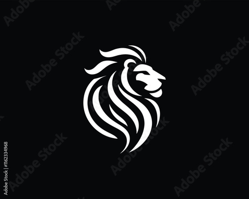 Wallpaper Mural White Color Lion Head Logo Design Vector Template. Torontodigital.ca