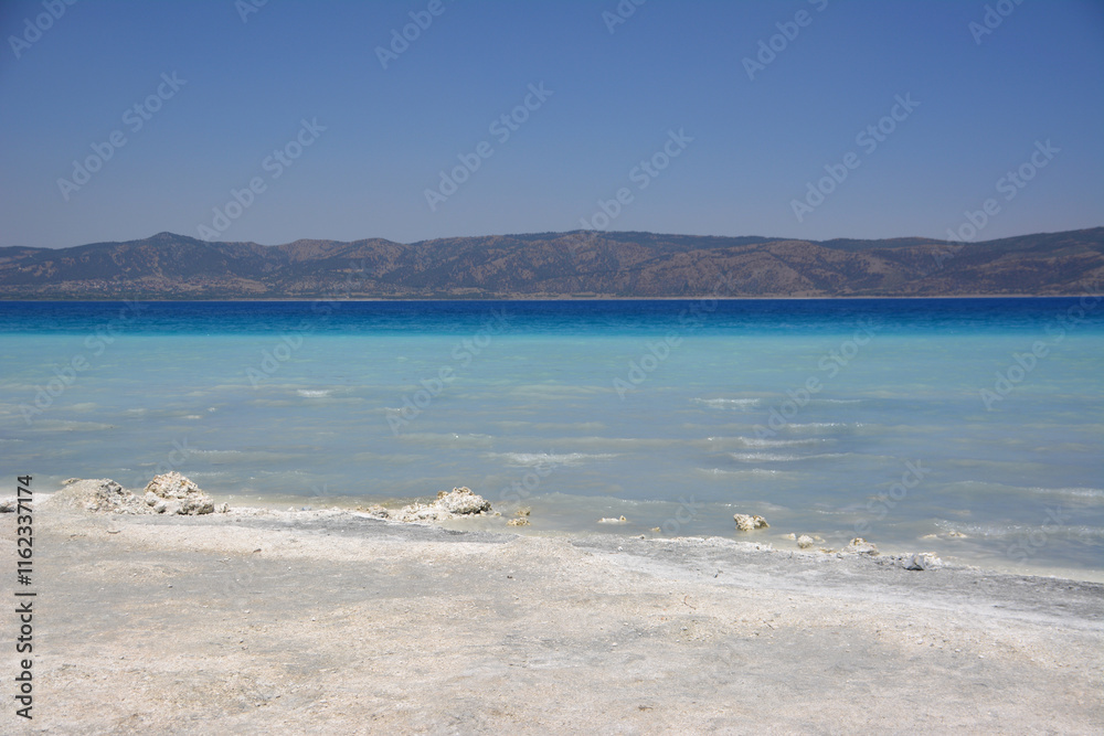 a beach with turquoise water and white sand copy space a beach with turquoise water and white sand copy space